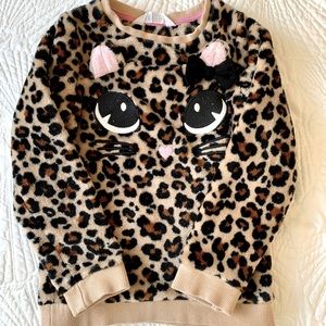 H&M Toddler Girl Animal Print Fuzzy Pullover Sweater